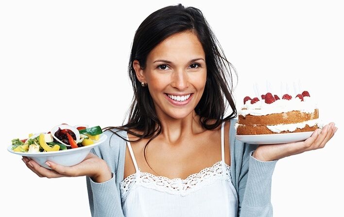 Die Wahl zwischen Salat und Kuchen